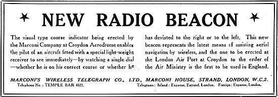 Marconi - Croydon Aerodrome Radio Beacon                         
