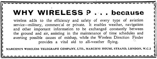 Marconi - Benefits Of Wireless To Aviation                       