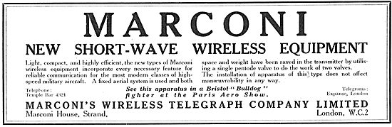 Marconi Short Wave Wireless Equipment For Aircraft               