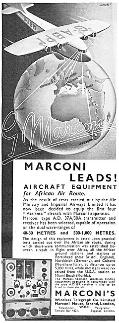 Marconi Aircraft Equipment Selected For African Air Routes       