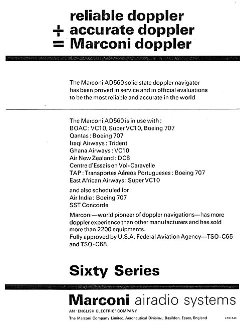 Marconi AD560 Doppler Navigator                                  