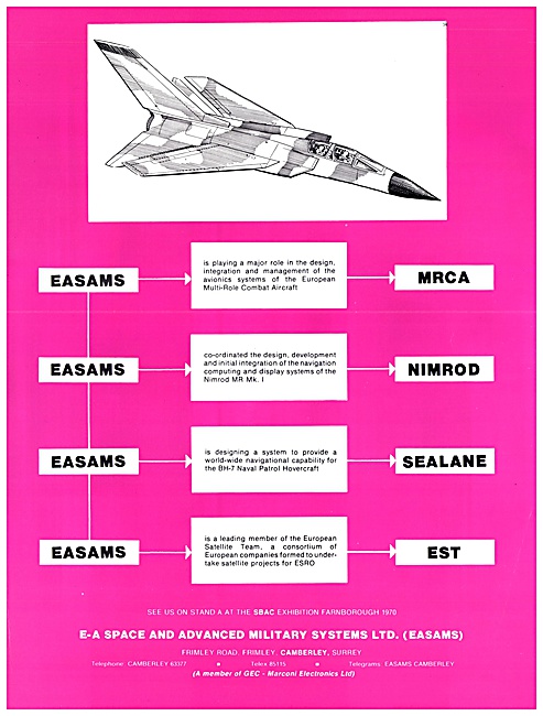 E-A Space & Advanced Military Systems. EASAMS 1970               