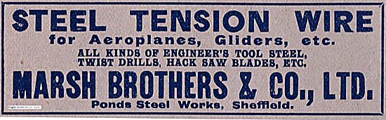 Marsh Brothers Steel Tension Wire For Aeroplanes & Gliders       