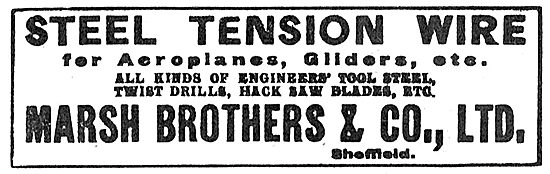 Marsh Brothers. Sheffield. Steel Tension Wire For Aircraft       