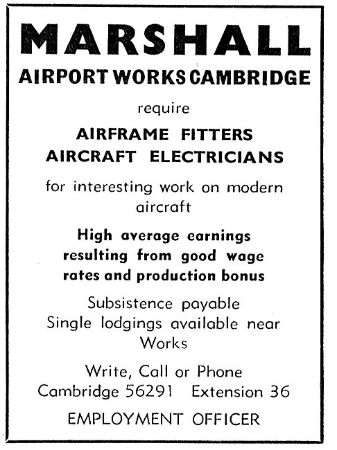Marshalls Of Cambridge - Airframe Fitters                        