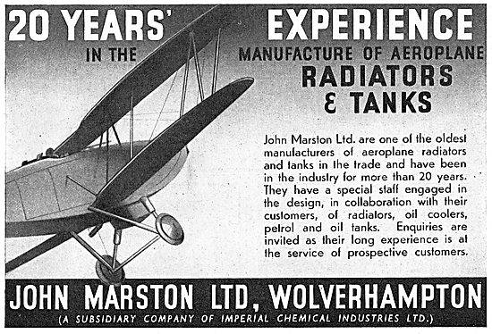 John Marston Ltd - Aircraft Radiators                            