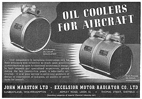John Marston Ltd - Aircraft Engine Oil Coolers                   