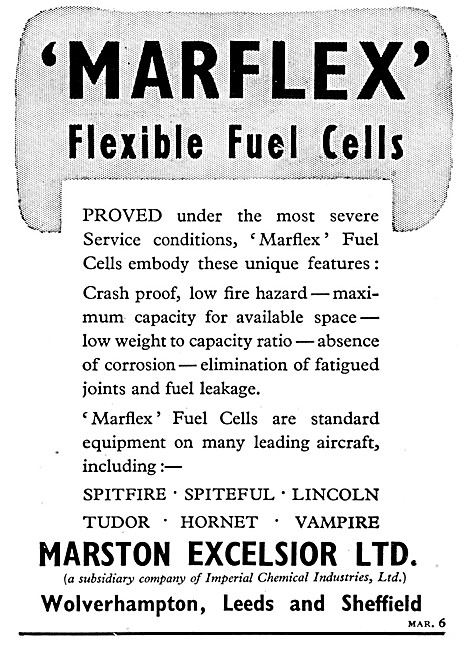 Marston Excelsior MARFLEX Flexible Fuel Tanks                    