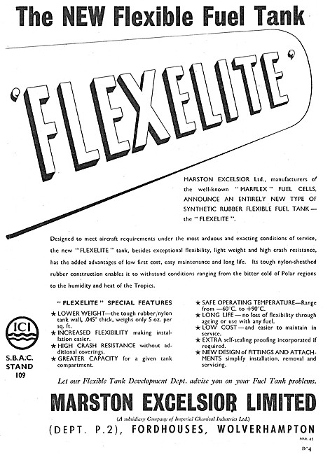 Marston Excelsior FLEXELITE Flexible Fuel Tanks                  