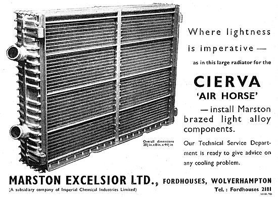 Marston Excelsior Aircraft Radiators & Heat Exchange Equipment   