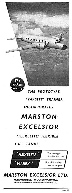 Marston Excelsior  FLEXELITE  Fuel Tanks & MAREX Heat Exchangers 