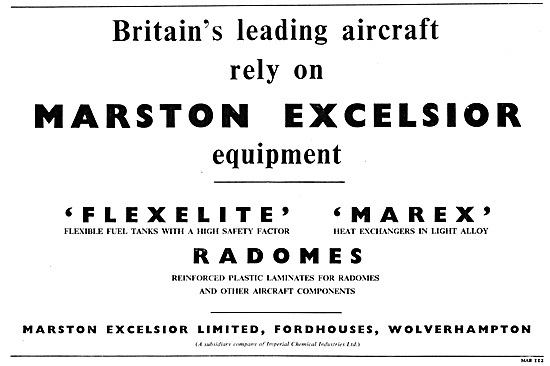 Marston Excelsior FLEXELITE Fuel Tanks, MAREX Heat Exchangers    