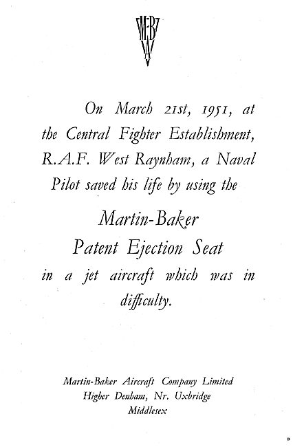 Martin-Baker Ejection Seats                                      