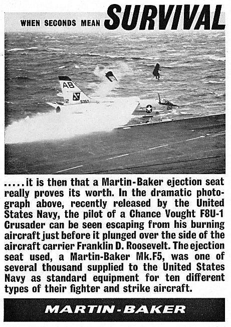 Martin-Baker - Chance Vought F8U-1 Carrier Incident              