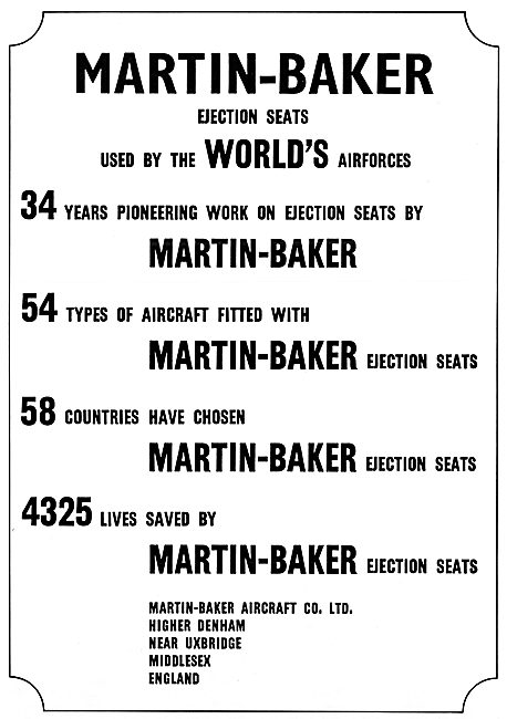 Martin-Baker Ejection Seats                                      