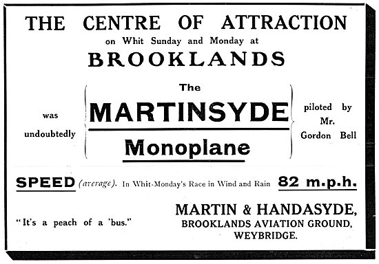 Martinsyde Monoplane 1913 - Martin & Handasyde                   