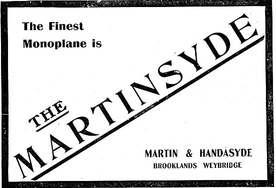 Martinsyde Monoplanes - Martin & Handasyde Brooklands            