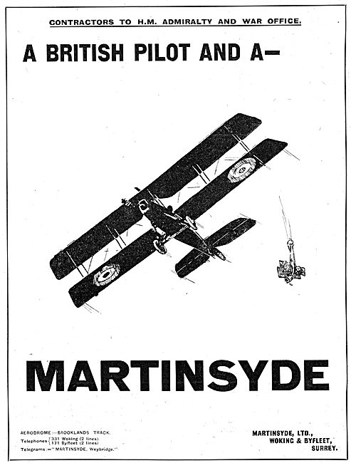 Martinsyde Aircraft 1916                                         