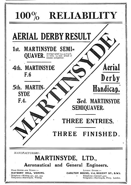 Martinsyde Semi-Quaver 1st In The Aerial Derby Handicap          