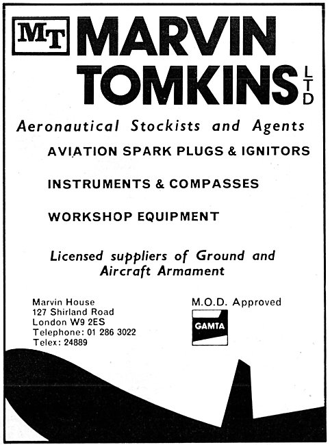 Marvin Tomkins Aeronautical Stockists                            