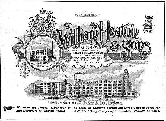 William Heaton & Sons. Spinners. Lostock Junction Mills, Bolton  