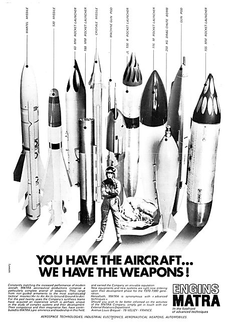 Matra Missiles & Rockets 1970                                    