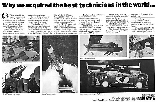 Matra Missiles. Matra Martel - Matra Otomat - Matra Crotale  1974