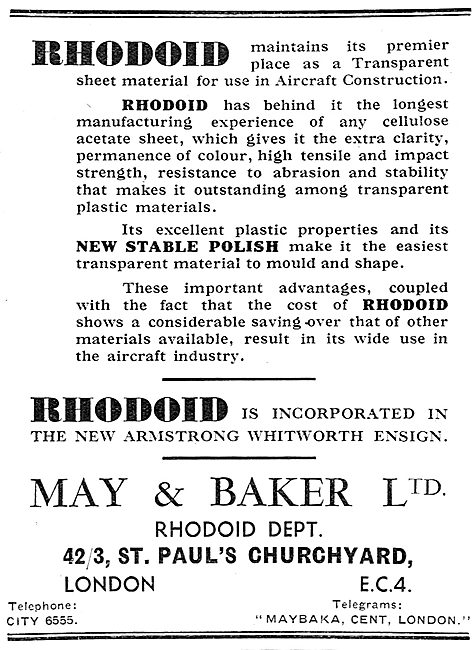 May & Baker Rhodoid Transparencies 1937                          