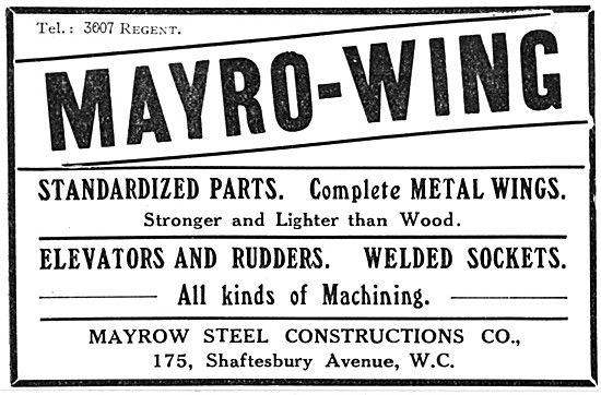 Mayrow-Wing. Manufacturers Of Aircraft Parts 1915                