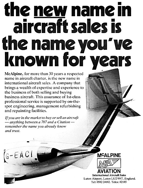McAlpine Aviation. International Aircraft Sales                  