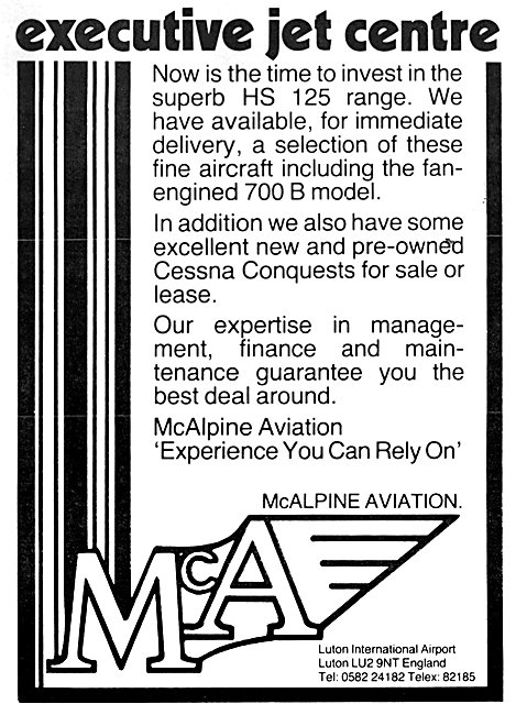 McAlpine Aviation Executive Jet Centre Luton                     
