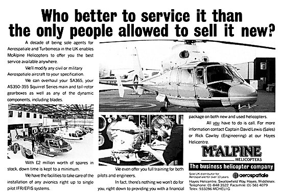 McAlpine Helicopters Sales & Servicing                           