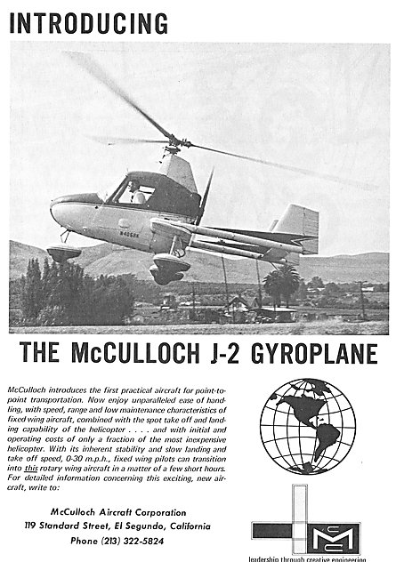 McCulloch J-2 Gyroplane                                          