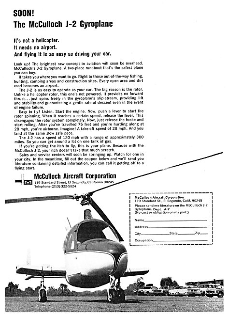 McCulloch J-2 Gyroplane                                          