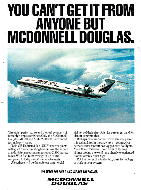 McDonnell Douglas MD-91 MD-92 Unducted Fan                       