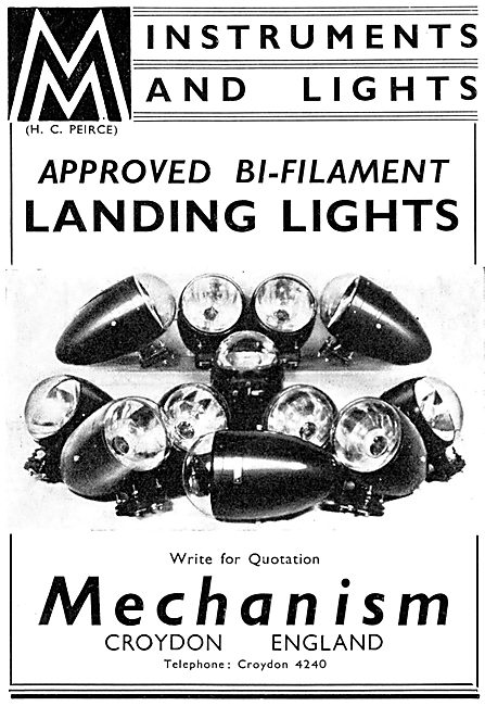 Mechanism Ltd. Aircraft Instruments & Lighting 1937              