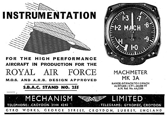 Mechanism Mk3A Machmeter (.7 to 1.3 Mach) AM Ref 6A/3300         