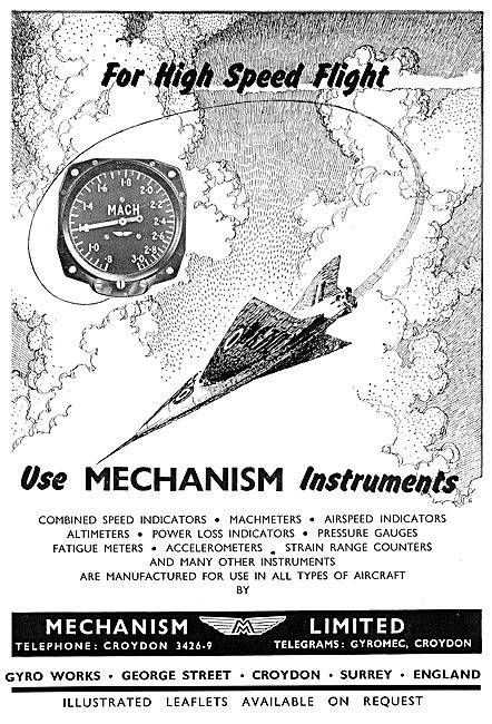 Mechanism Ltd. Flight Instruments.  Machmeter                    
