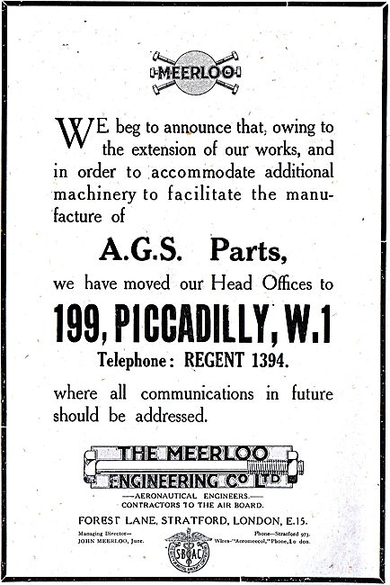 Meerloo Engineering Co. AGS Parts For Aircraft                   