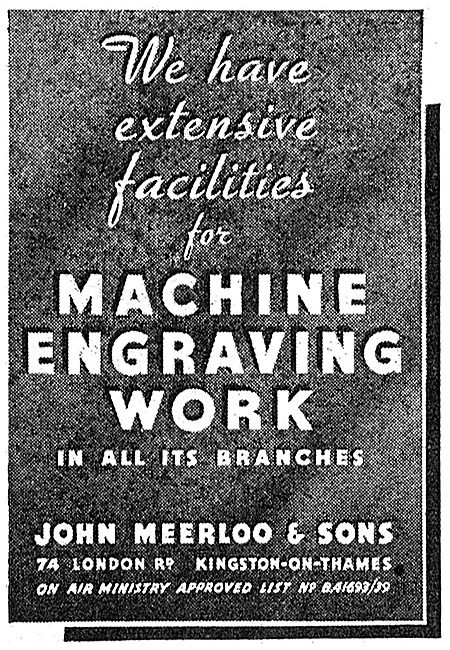 John Meerloo & Sons Engraving                                    