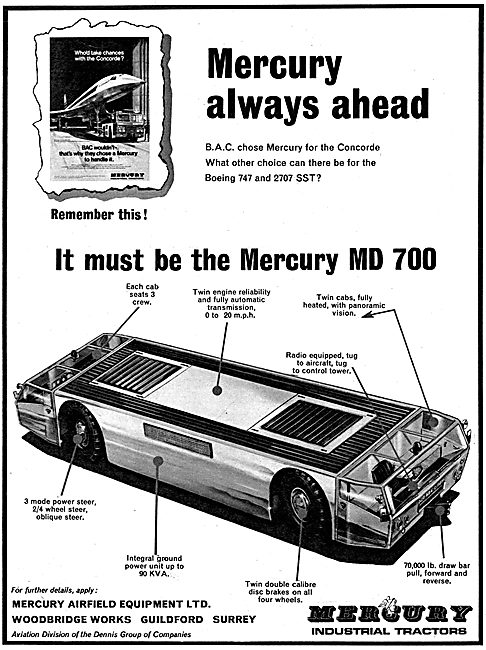 Mercury MD 700 Aircraft Tractor. Mercury Tugs 1968               