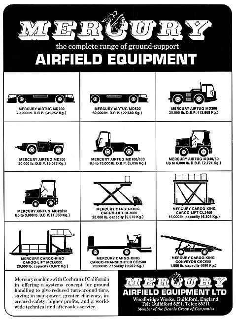 Mercury Aircraft Ground Support Equipment. Mercury Tugs          