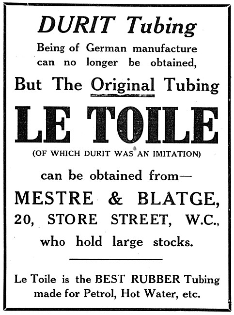 Mestre & Blatge DURIT Petrol Resistant Tubing. Le Toile          