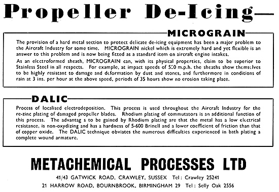 Metachemical Propeller De-Icing Systems. Micrograin. Dalic       