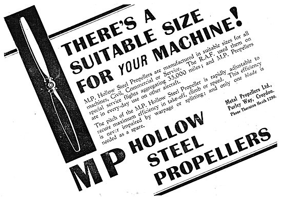 Metal Propellers Ltd - MP Hollow Steel Propellers                