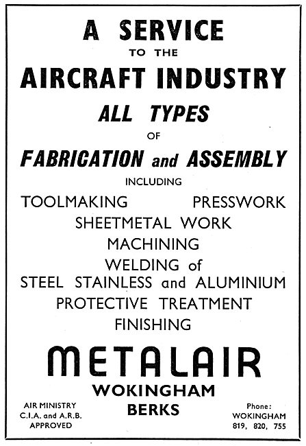 Metalair Aircraft Production Engineering                         