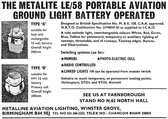 Metalline Aviation Lighting - Metallite LE/58 Portable Lights    