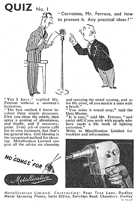 Metallisation Metal Spraying Process 1947                        