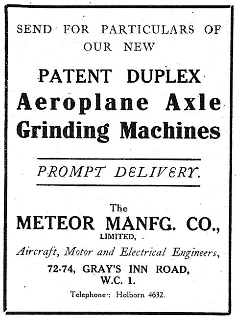 Meteor Manufacturing Company - Axle Grinding Machines            