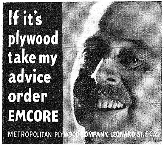 Metropolitan Plywood Co. Emcore Plywood. 1942 Advert             